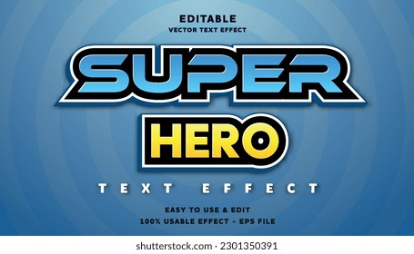 super hero editable text effect with modern and simple style, usable for logo or campaign title	