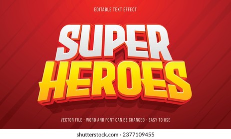 Super hero editable text effect, cartoon text style