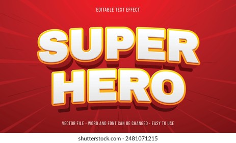 Super hero editable text effect, editable text 3d style