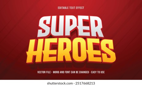 	
Super hero editable text effect, bold text style