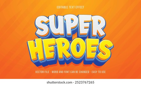 Super hero editable text effect , cartoon text style effect