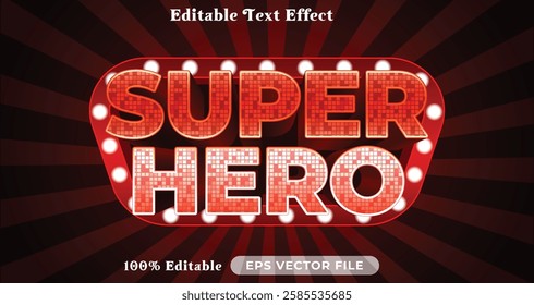 super hero editable text effect modern color shiny. glow Text style effect