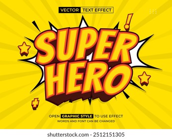 super hero editable text, font effect, 3d text for title