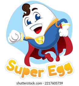 Super Hero Egg with colorful uniform. Ideal for educational and nutritional materials