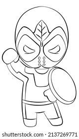 Super hero. Element for coloring page. Cartoon style.