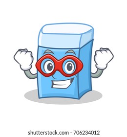 Super hero eraser character mascot style