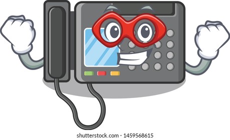 Super hero fax machine in the character shape