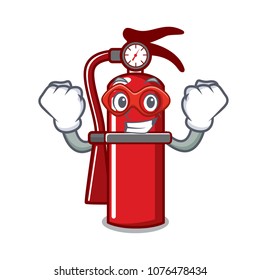 Super hero fire extinguisher character cartoon