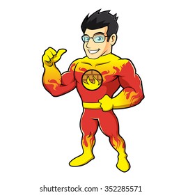 Super hero fireman cartoon