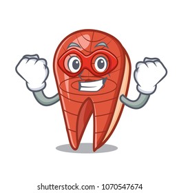 Super hero fish slice character cartoon