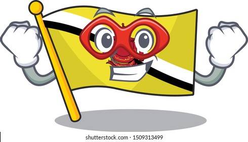 Super hero flag brunei darussalam mascot shaped cartoon