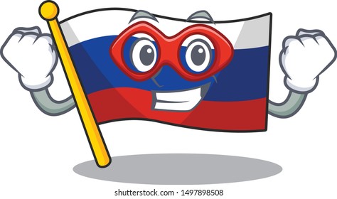 Super hero flag russian stored in cartoon cupboard