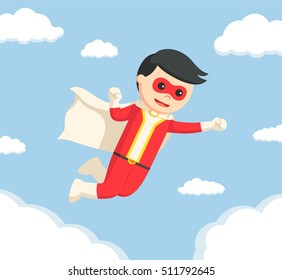 super hero flying on the sky