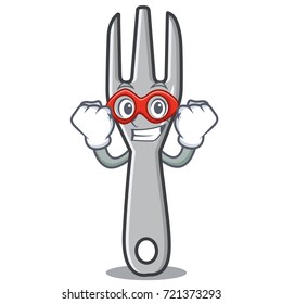 Super hero fork character cartoon style