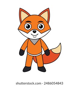Super hero fox vector coloring illustration icon