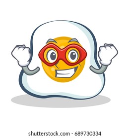 Super hero fried egg character cartoon