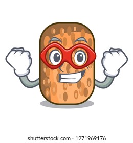 Super hero fried tempeh in bowl character wooden