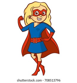 Super Hero Girl Cartoon Character Isolated Stock Vector (Royalty Free ...