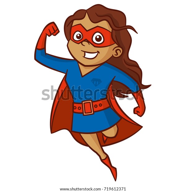 Super Hero Girl Cartoon Character Isolated Stock Vector (Royalty Free ...