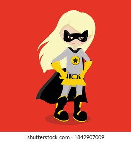ilustración vectorial de diseño de chica superheroica