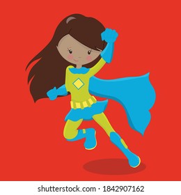 ilustración vectorial de diseño de chica superheroica