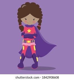ilustración vectorial de diseño de chica superheroica