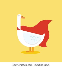 Super hero goose. Vector illustration