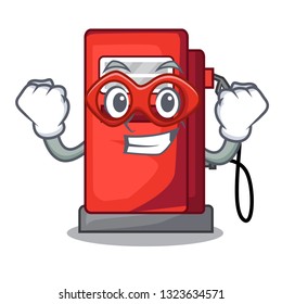 Super hero gosoline pump isolated in the mascot