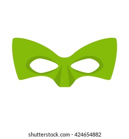 Super Hero Green Mask For Face Character In Flat Style. Heroic Or Savior Vector Illustration. Photo Props. 