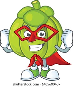 Super hero green pumpkin isolated on white background