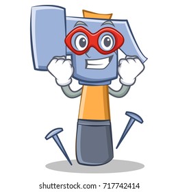 Super hero hammer character cartoon emoticon