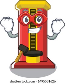 Super hero hammer game machine in the cartoon