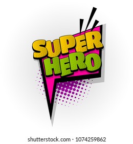 super hero hand drawn pictures effects. Template comics speech bubble halftone dot background. Pop art style. Comic dialog cloud, text pop-art. Creative idea conversation sketch explosion.