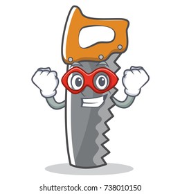 Super hero hand saw character cartoon