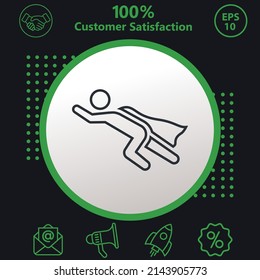 Super hero icon. Background consisting of green and black colors. modern design