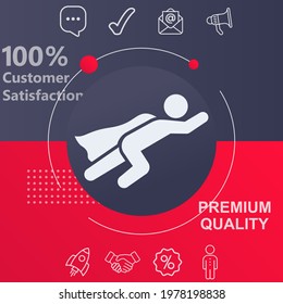Super hero icon. Customize your design with a navy and red colored background template