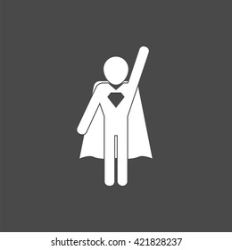 super hero icon, vector business hero symbol, isolated hero sign