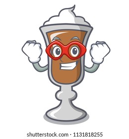 Super hero irish coffee character cartoon
