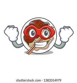 Super hero jajangmyeon in the a cartoon shape