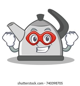 Super hero kettle character cartoon style
