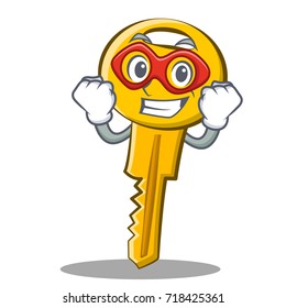 Super hero key character cartoon style vector illustration
