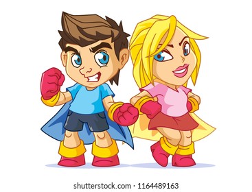 Super Hero Kids Design Vector