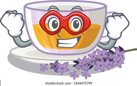 Super hero lavender tea isolated with the cartoon
