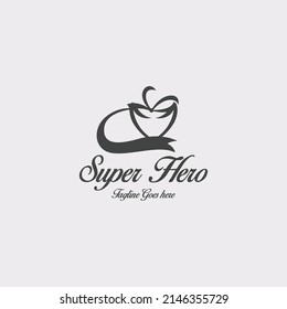 Super hero logo design template. Mask icon. Vector illustration