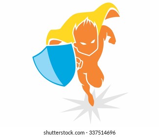 super hero logo icon vector