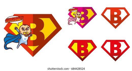 Super hero Logo Letter B Superhero Vector Alphabet