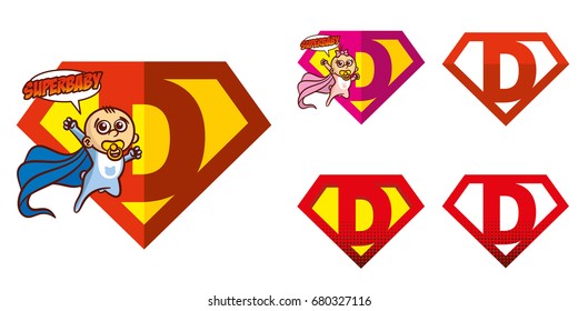 Super hero Logo Letter D Superhero Vector Alphabet