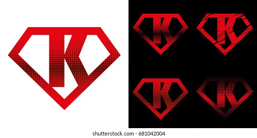 Super hero Logo Letter K Superhero Vector Alphabet