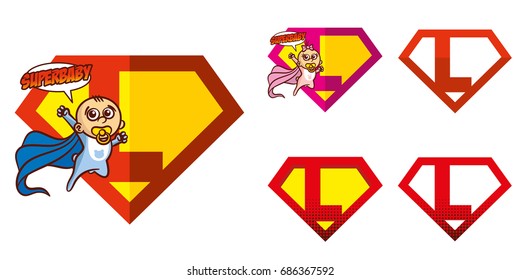 Super hero Logo Letter L Superhero Vector Alphabet