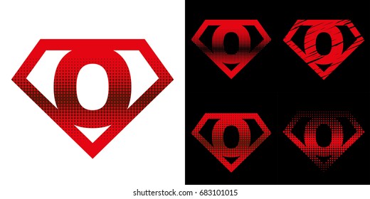 Super hero Logo Letter O Superhero Vector Alphabet